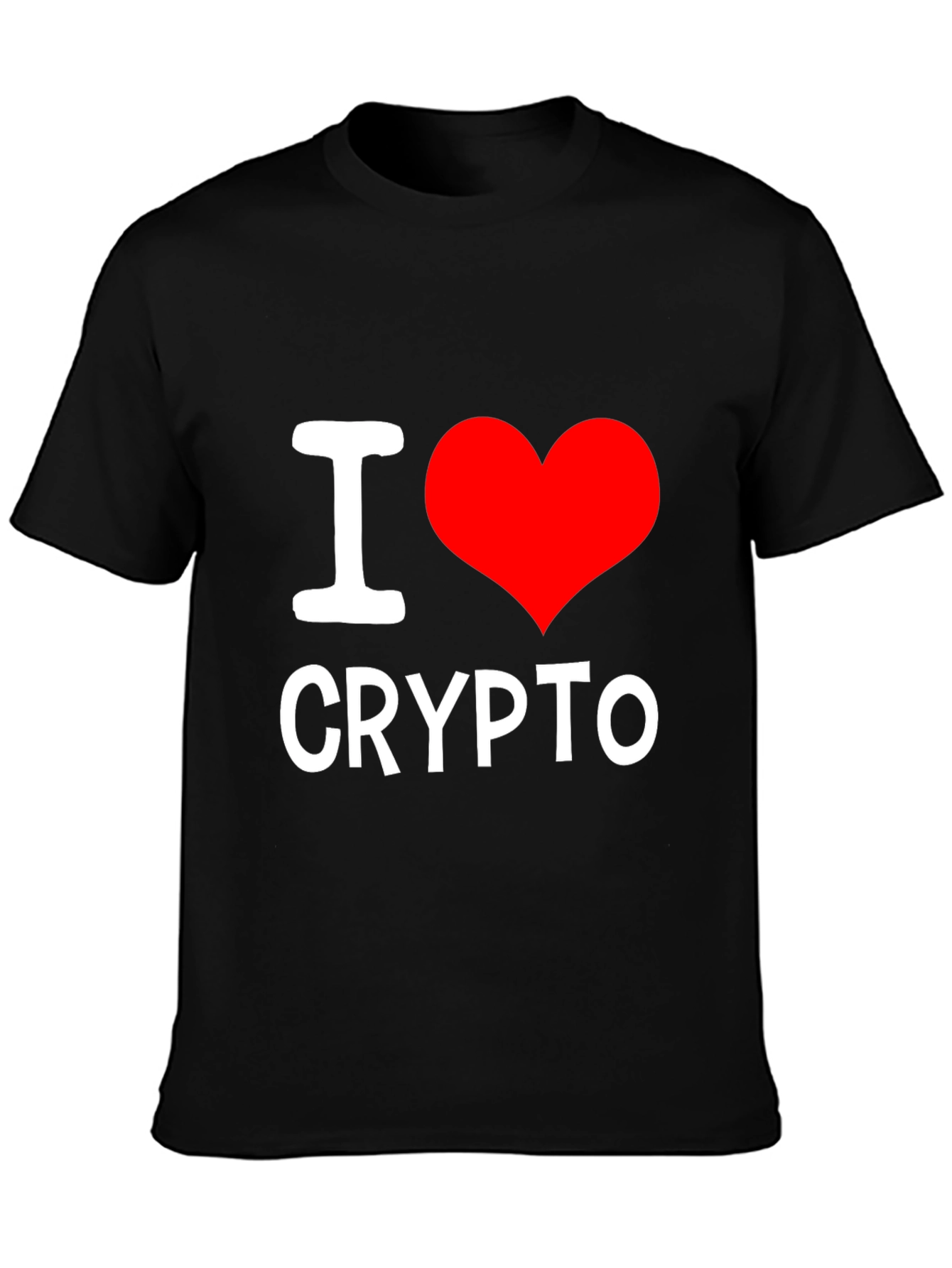 I Love Crypto T-Shirt - Black Short Sleeve Casual Wear