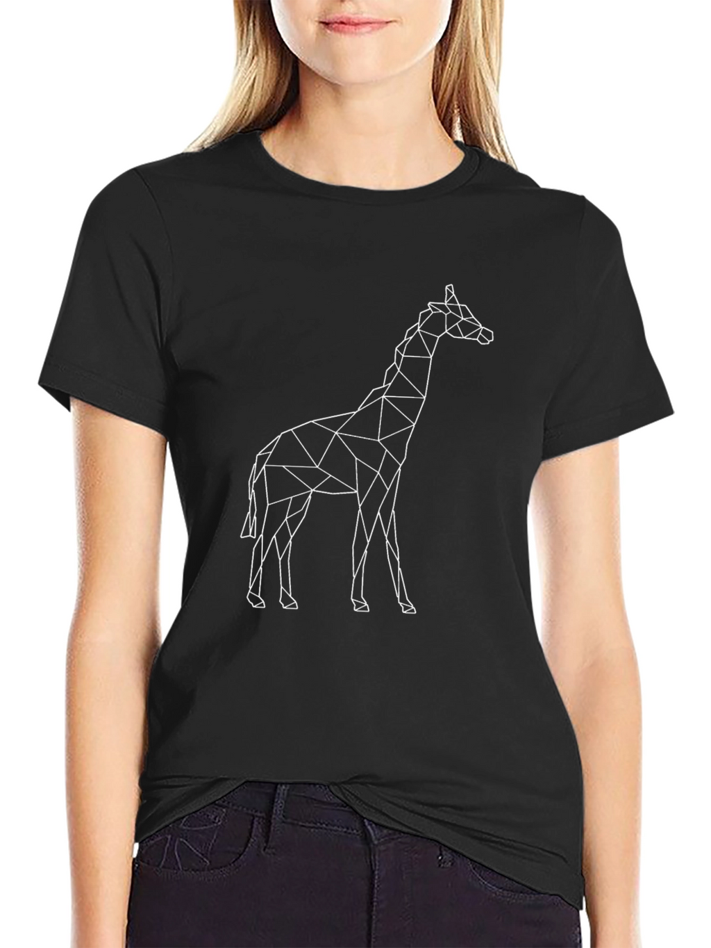 Geometric Giraffe T-Shirt - Modern Minimalist Design