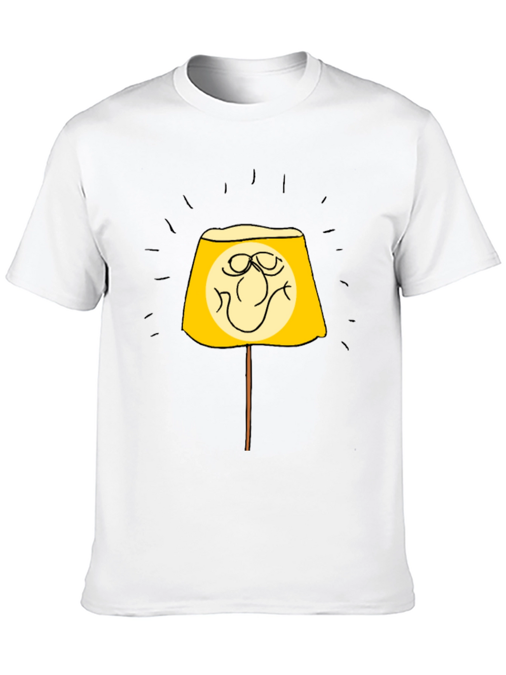 Funny Lamp Face Graphic Black T-Shirt
