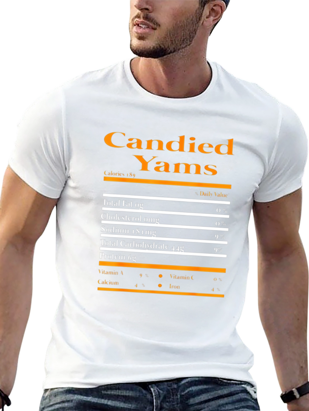 Candied Yams Nutrition Facts Graphic T-Shirt