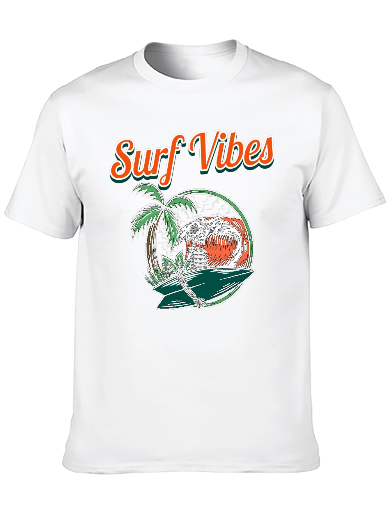 Surf Vibes Skeleton Surfer T-Shirt