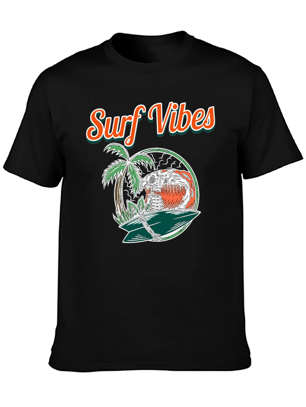 Surf Vibes Skeleton Surfer T-Shirt