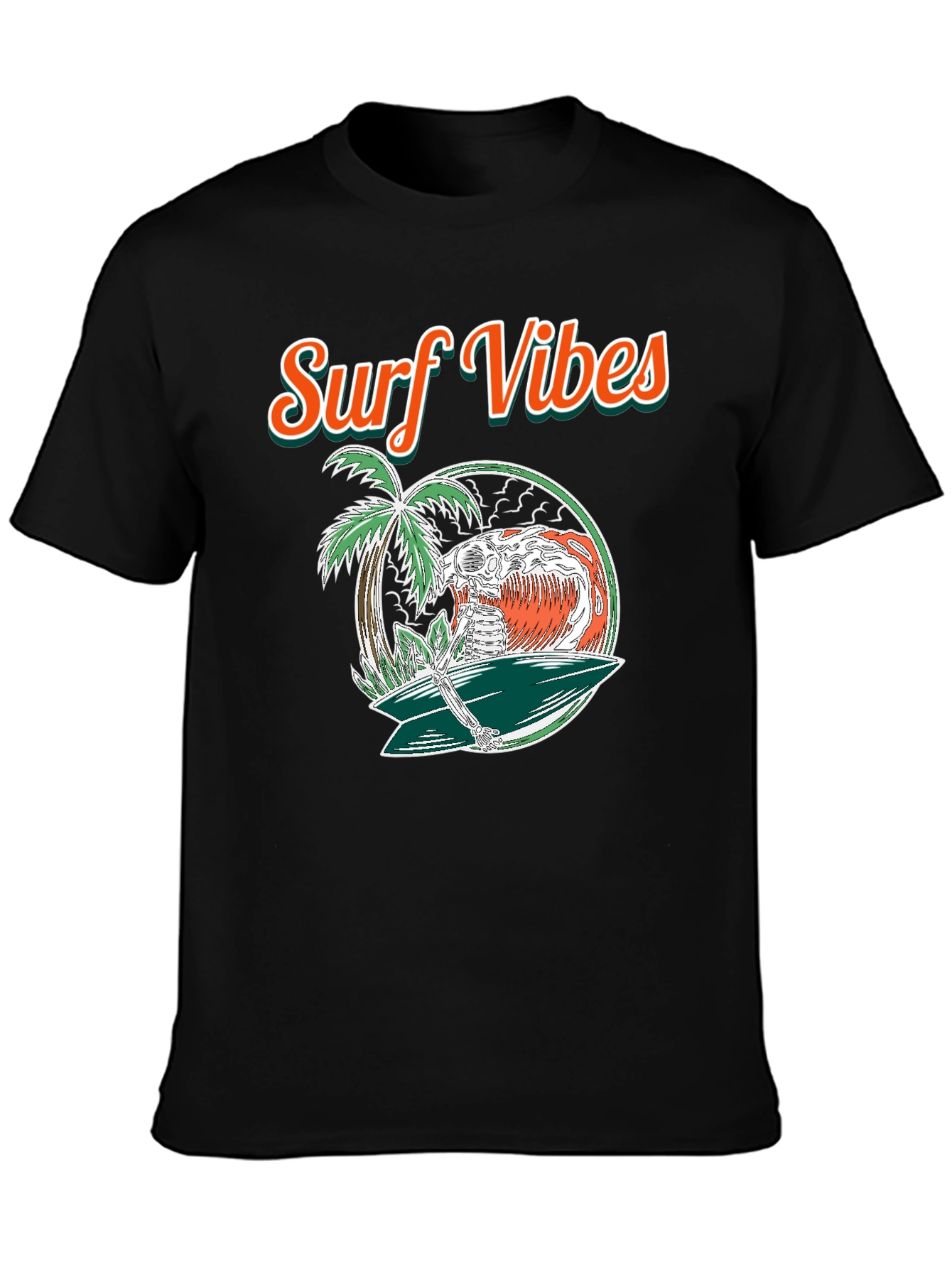 Surf Vibes Skeleton Surfer T-Shirt