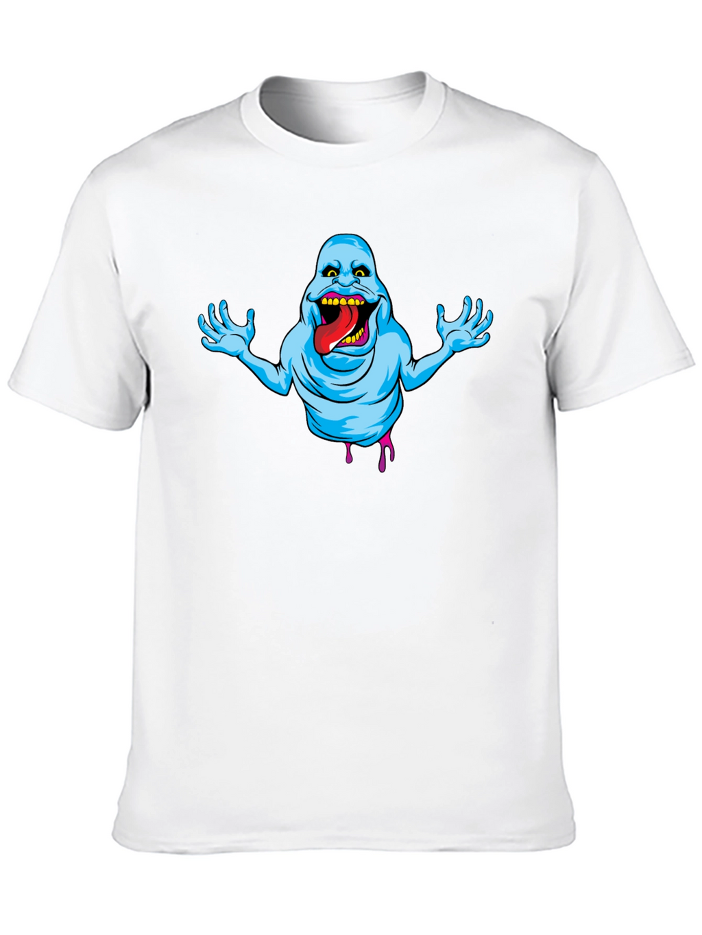 Ghostly Graphic Tee - Slimer Cartoon T-Shirt