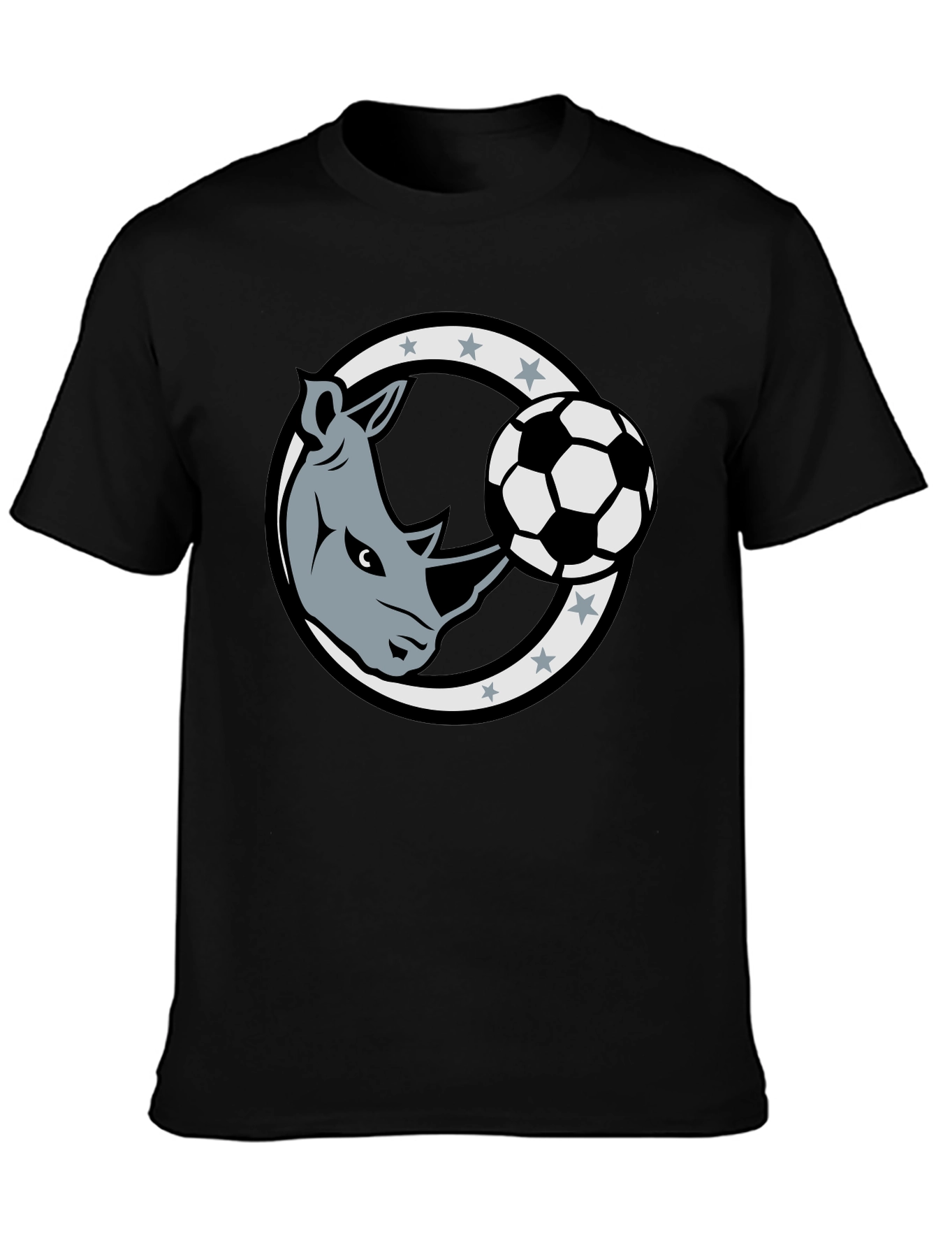 Rhino Soccer Black T-Shirt