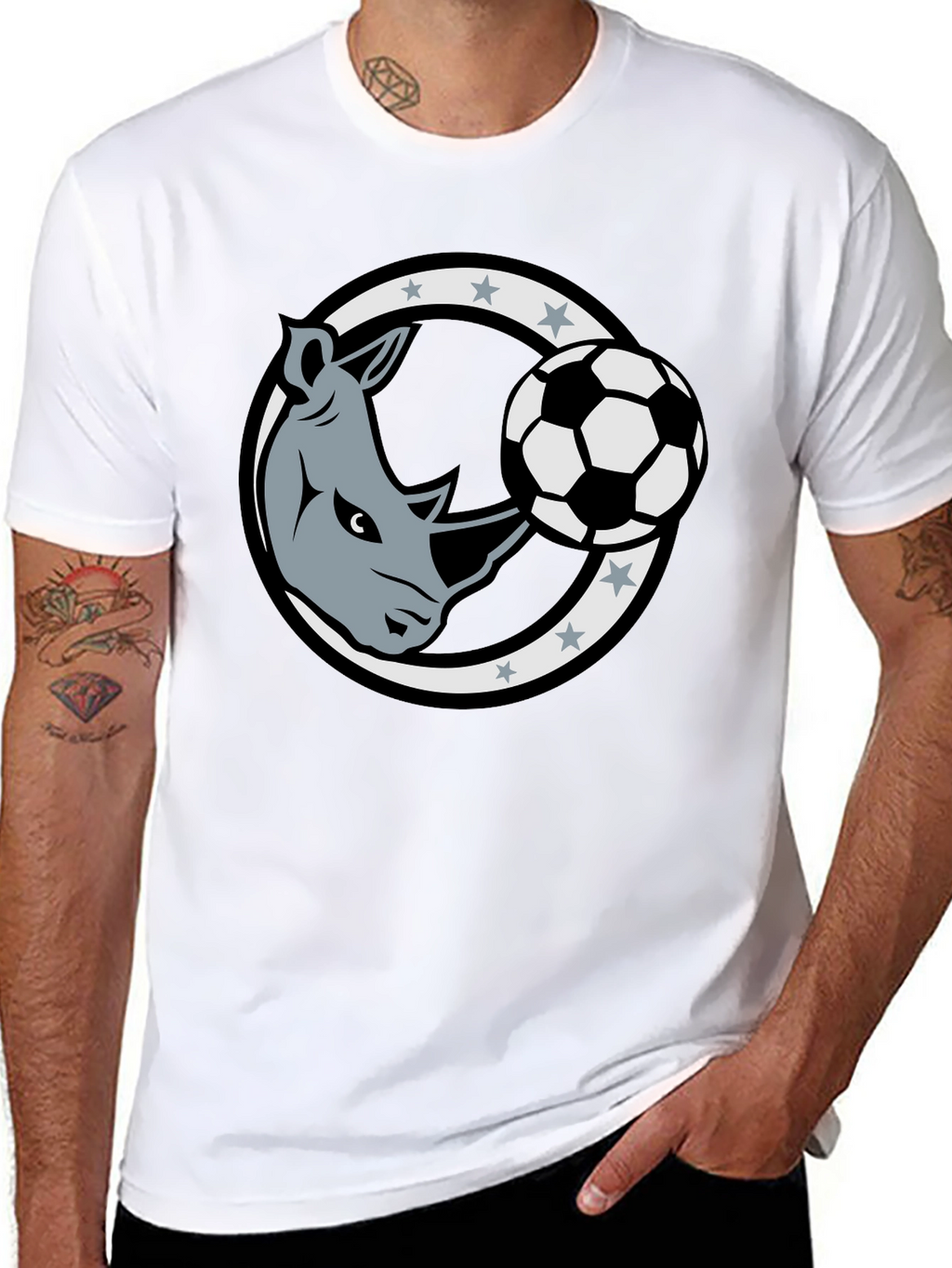 Rhino Soccer Black T-Shirt