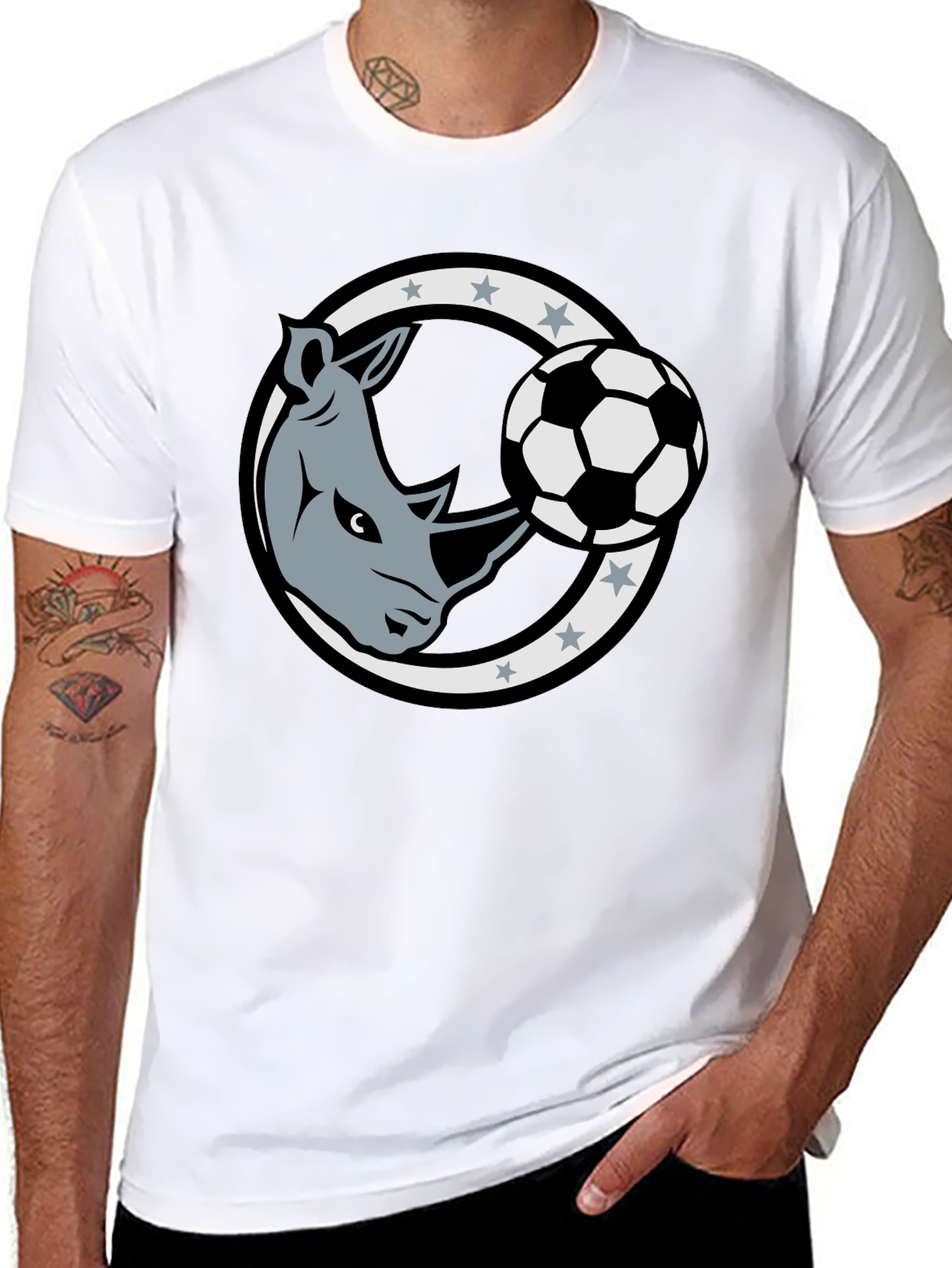 Rhino Soccer Black T-Shirt