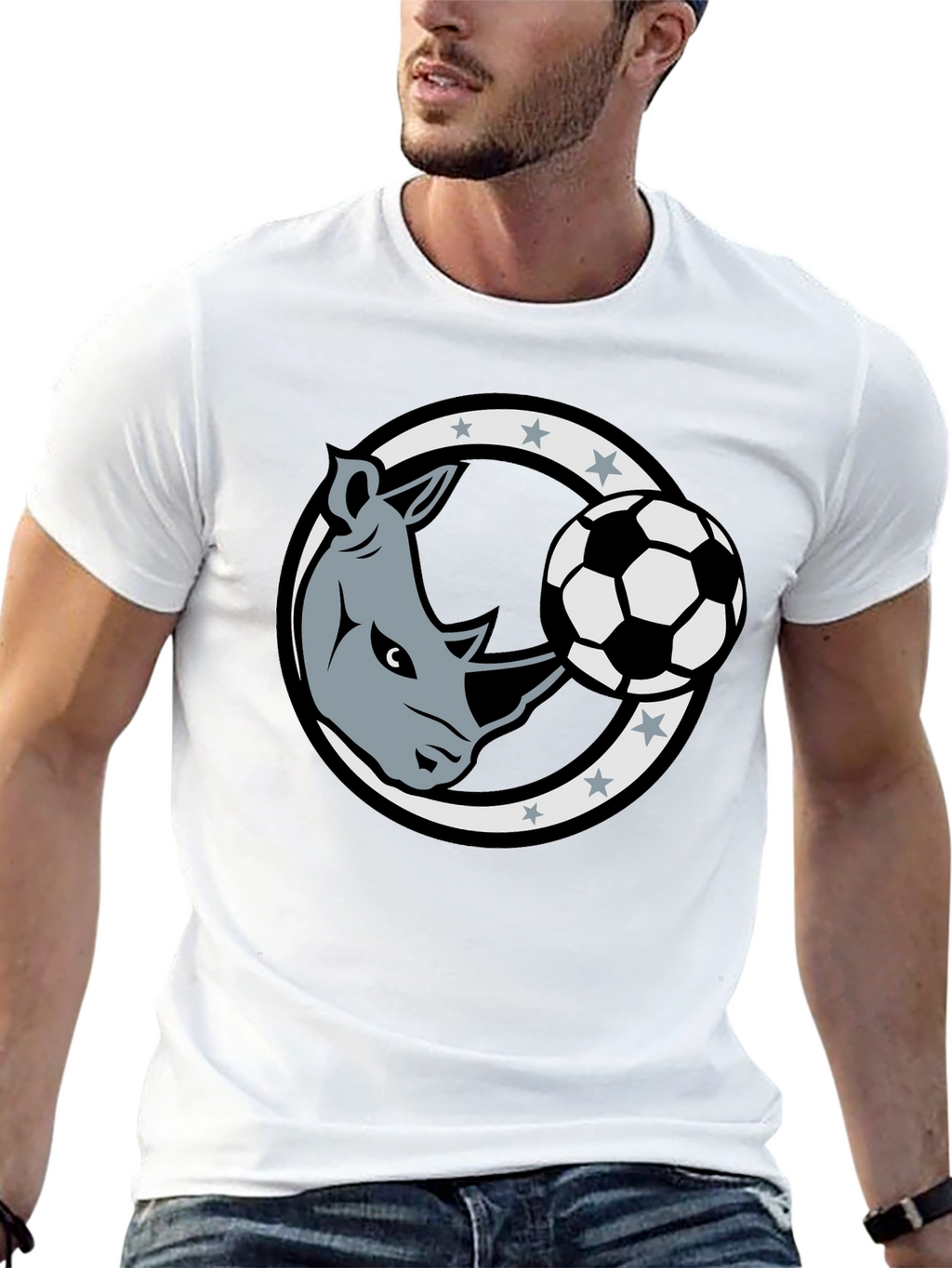 Rhino Soccer Black T-Shirt