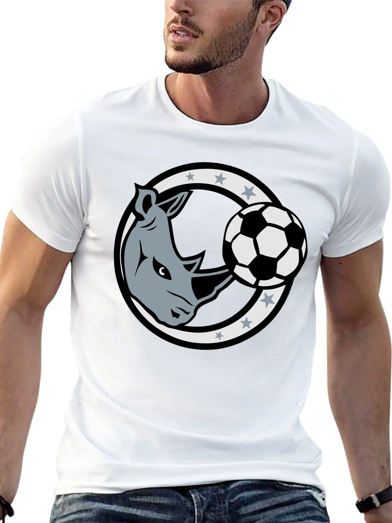 Rhino Soccer Black T-Shirt