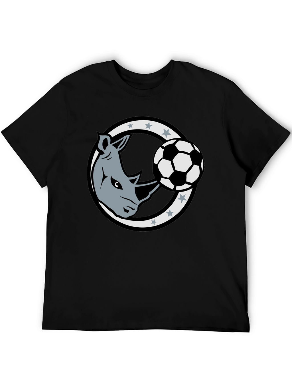 Rhino Soccer Black T-Shirt
