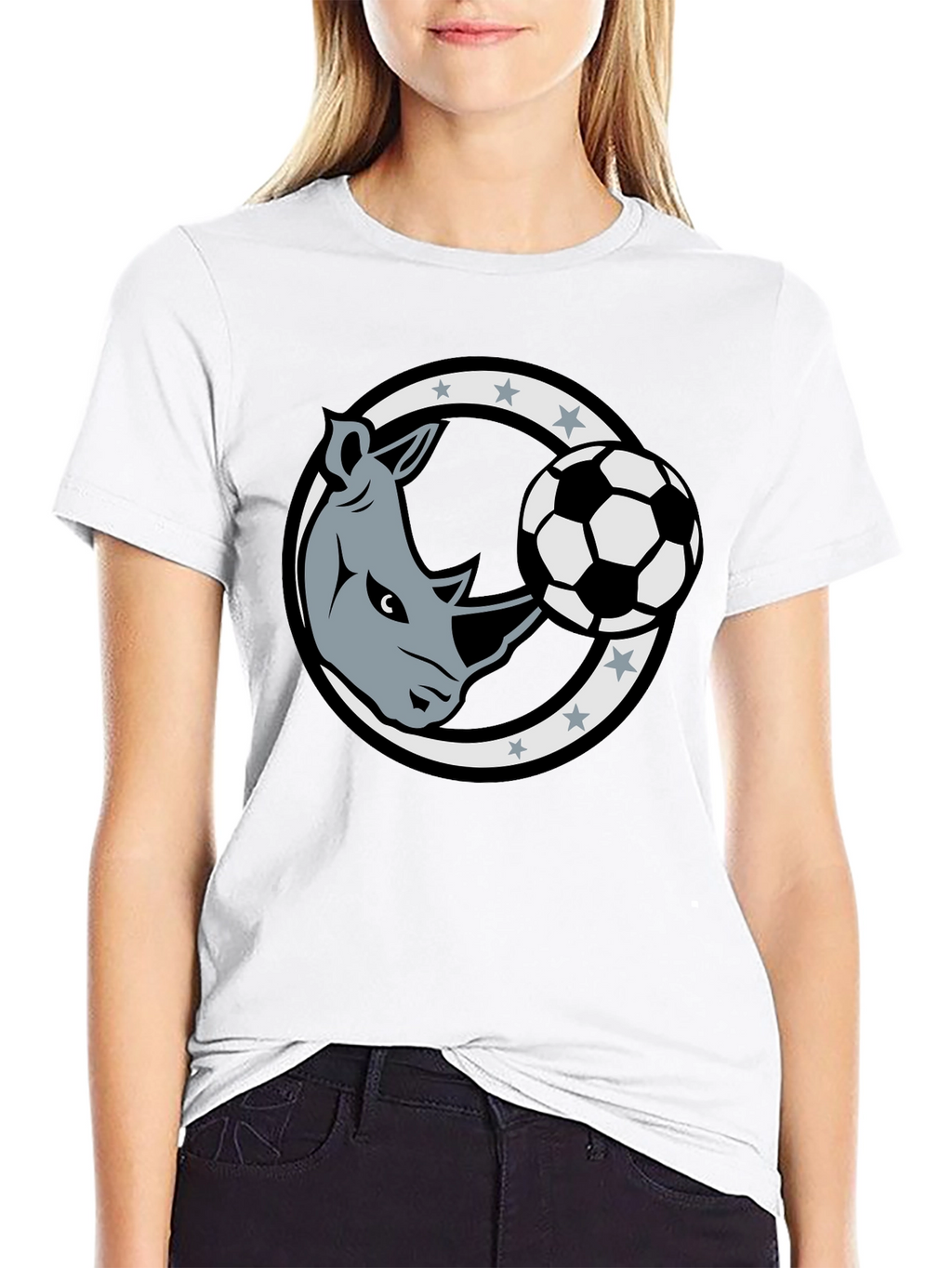 Rhino Soccer Black T-Shirt