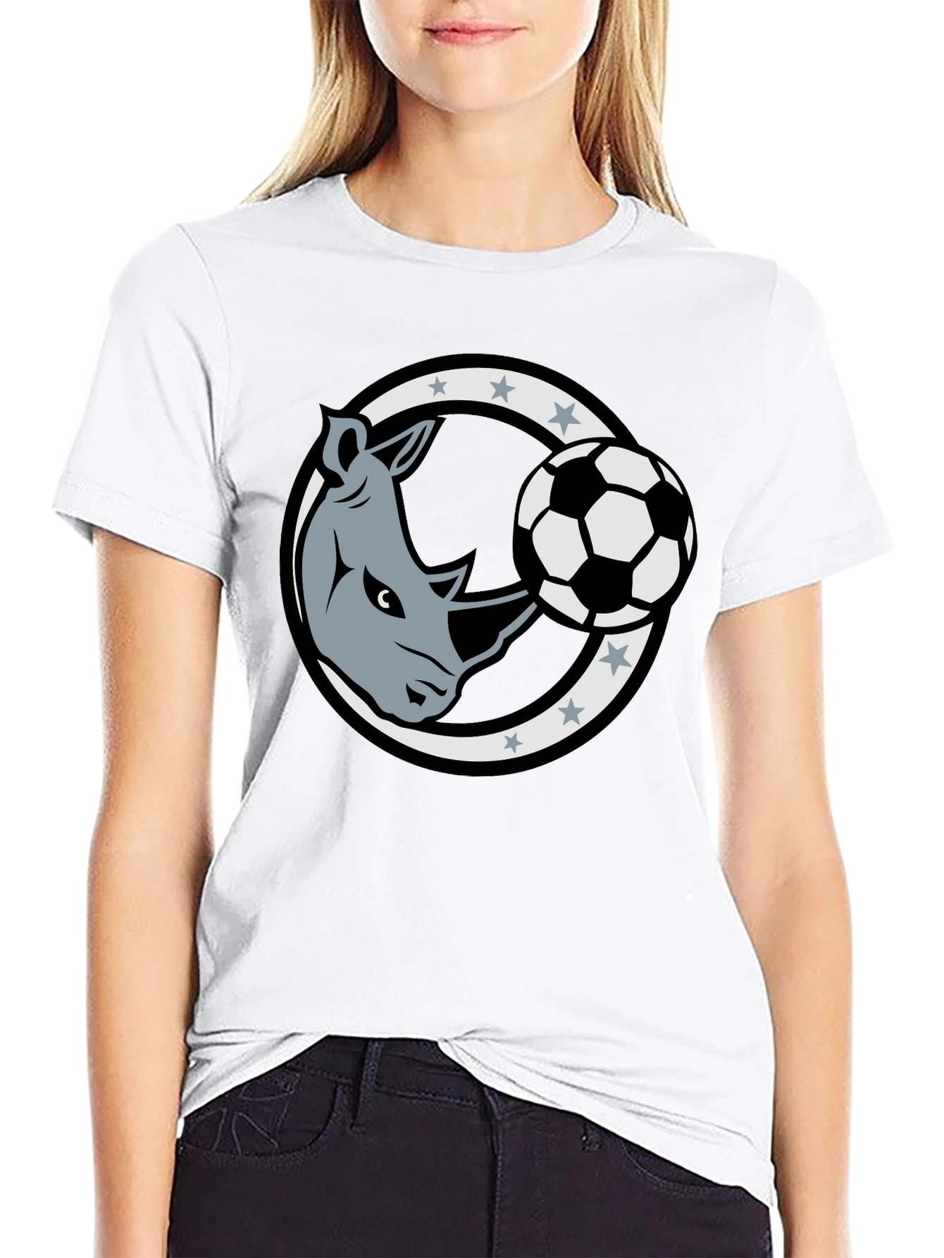 Rhino Soccer Black T-Shirt
