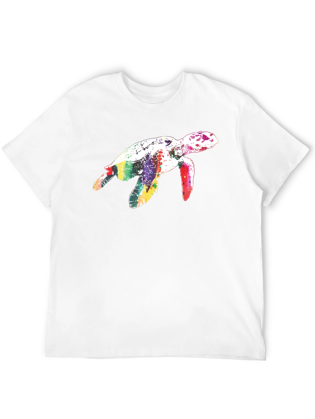 Rainbow Turtle Black T-Shirt