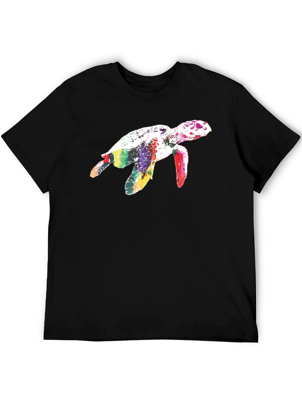 Rainbow Turtle Black T-Shirt