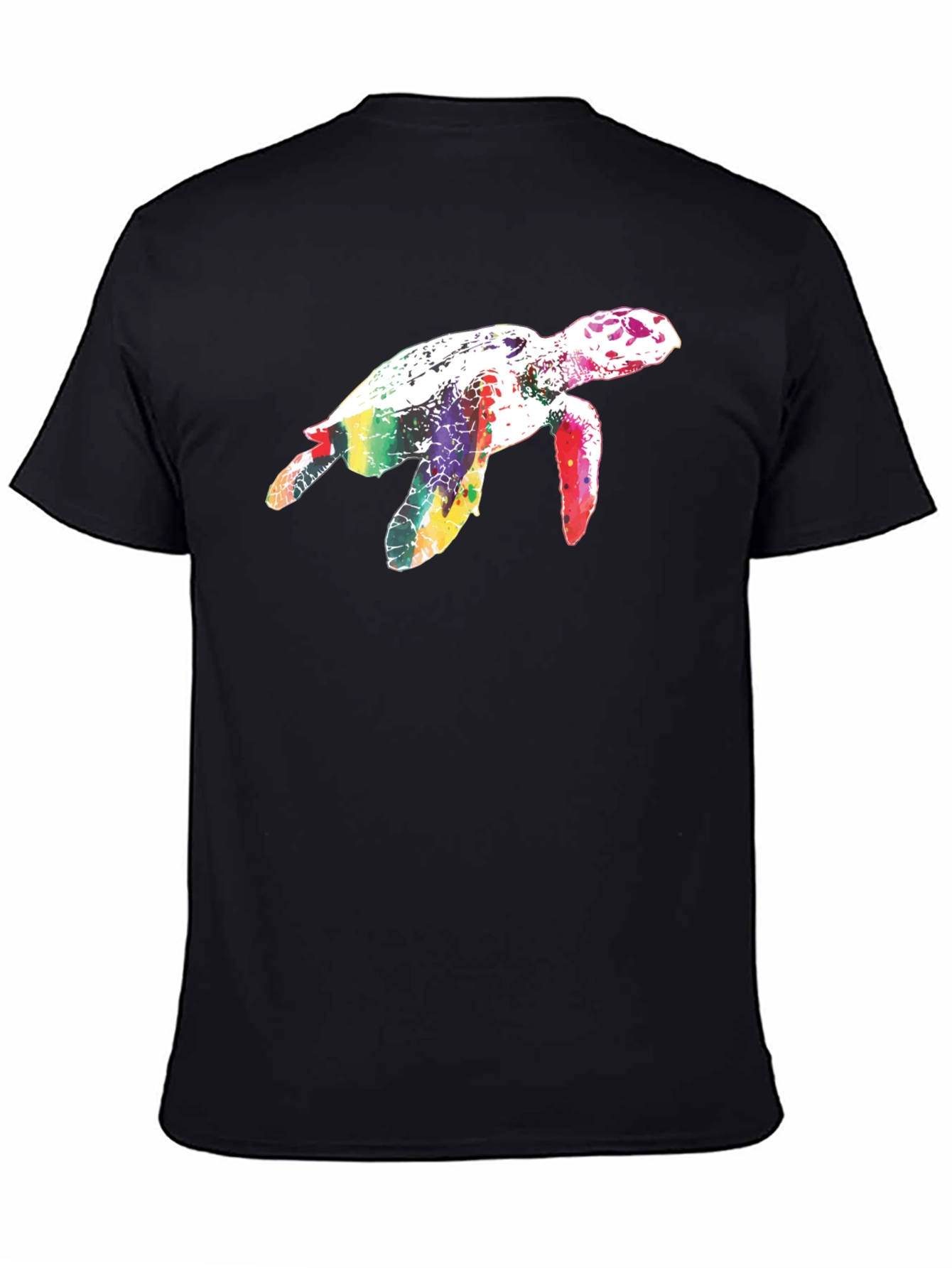 Rainbow Turtle Black T-Shirt