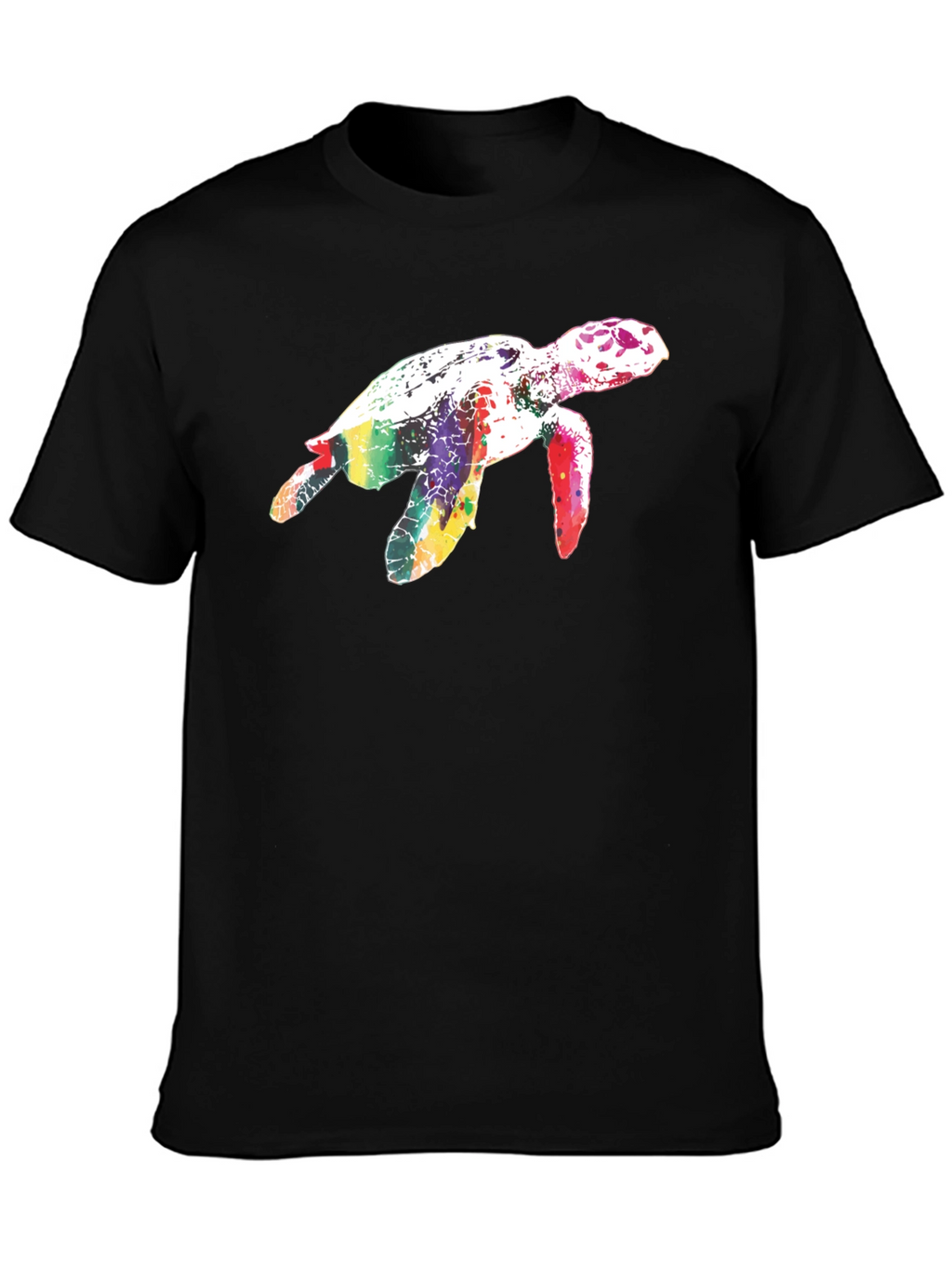 Rainbow Turtle Black T-Shirt