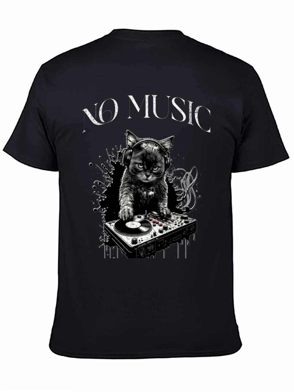 DJ Cat T-Shirt - No Music Club