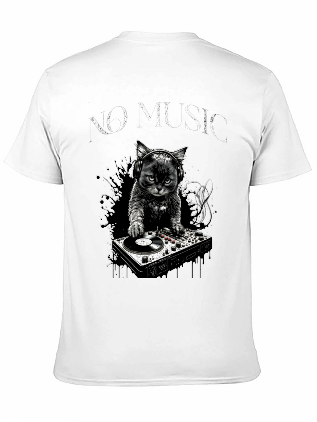 DJ Cat T-Shirt - No Music Club