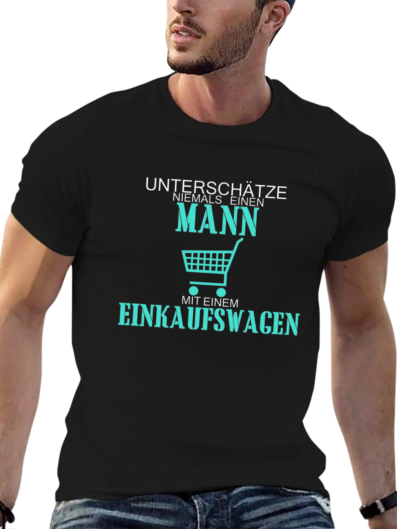 Mens Never Underestimate a Man Black Graphic T-Shirt