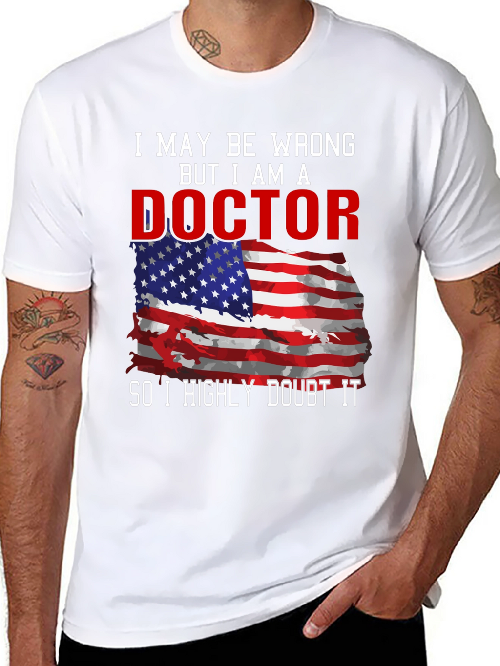 Doctor American Flag Humor T-Shirt