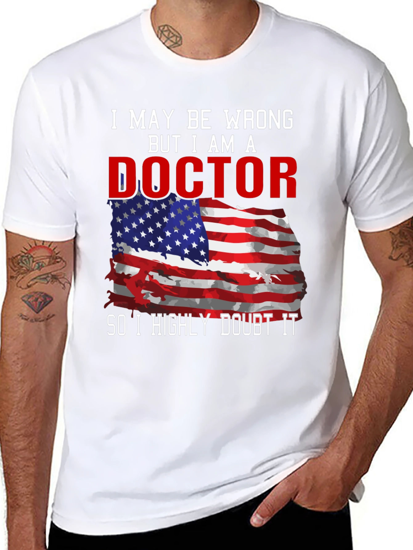 Doctor American Flag Humor T-Shirt