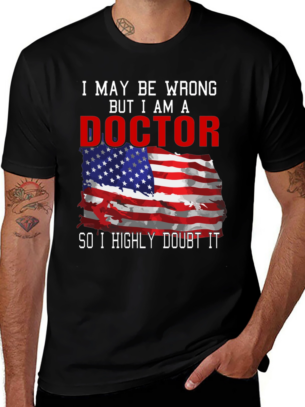 Doctor American Flag Humor T-Shirt