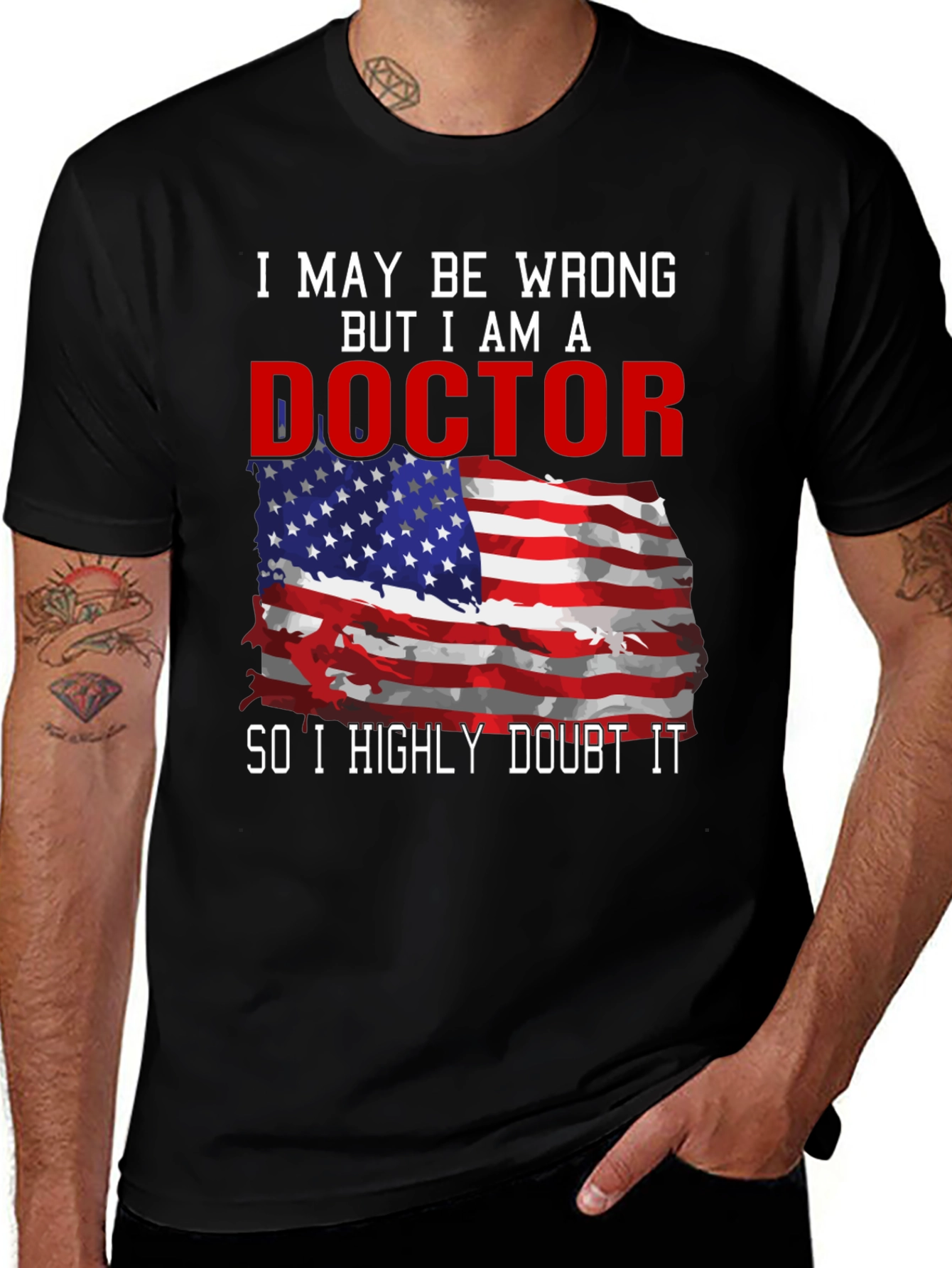 Doctor American Flag Humor T-Shirt