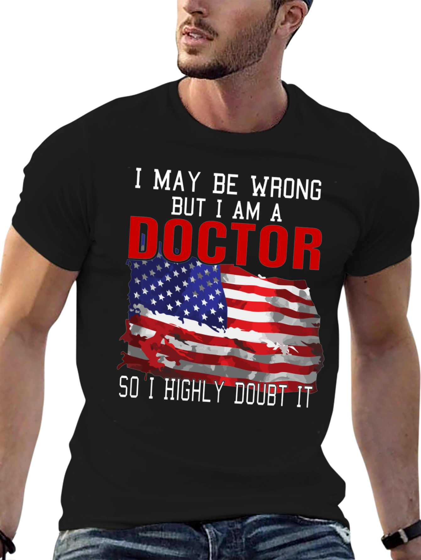 Doctor American Flag Humor T-Shirt