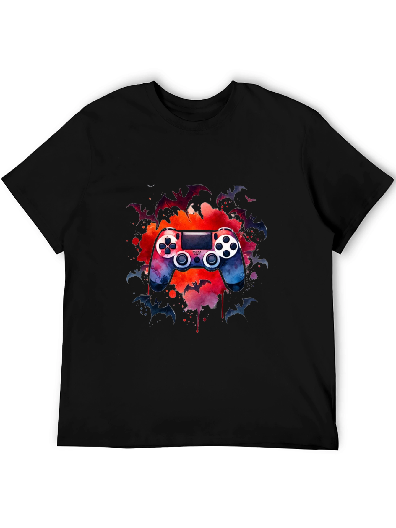 Gamers Night T-Shirt - Controller & Bats Design
