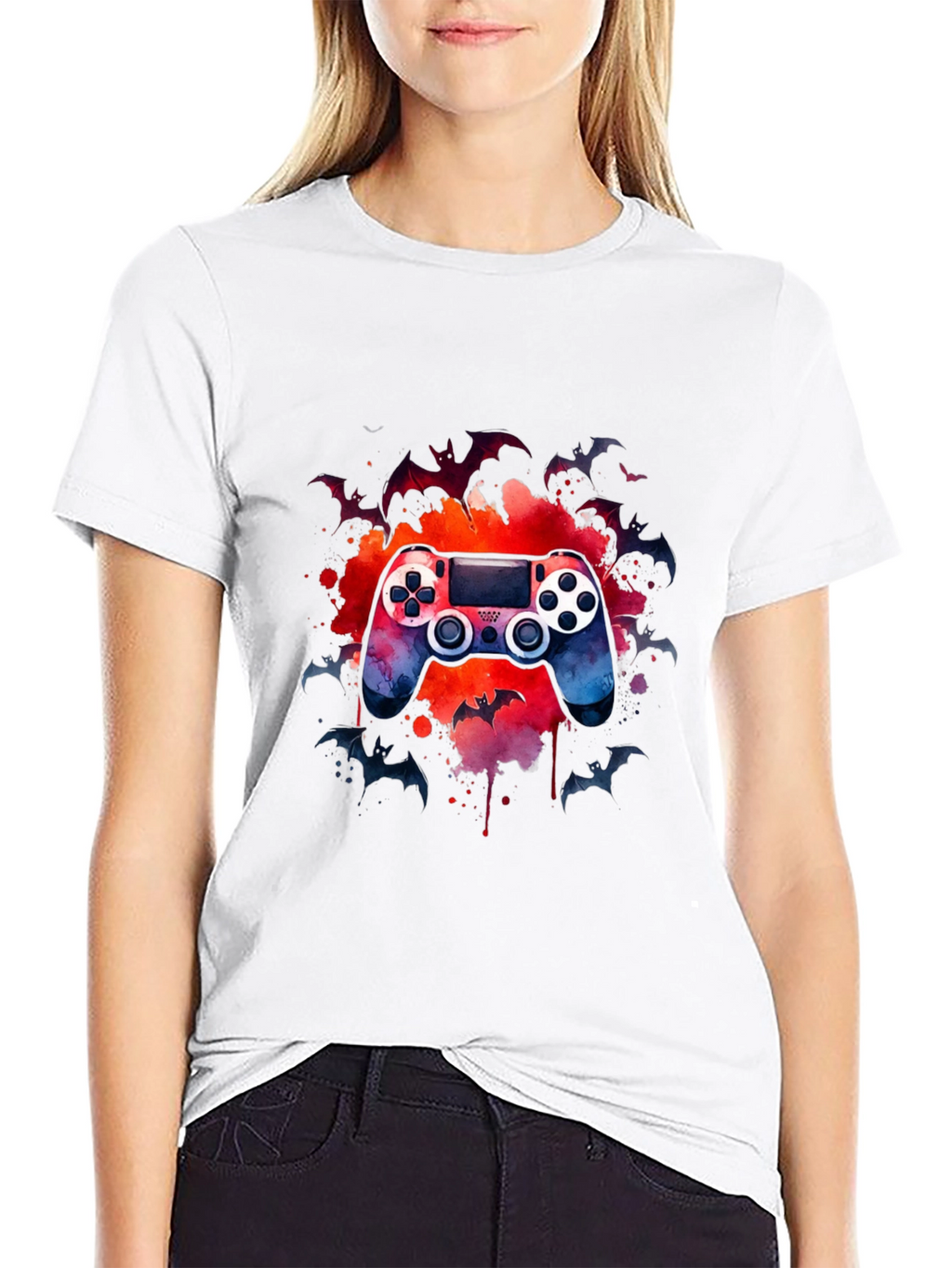 Gamers Night T-Shirt - Controller & Bats Design