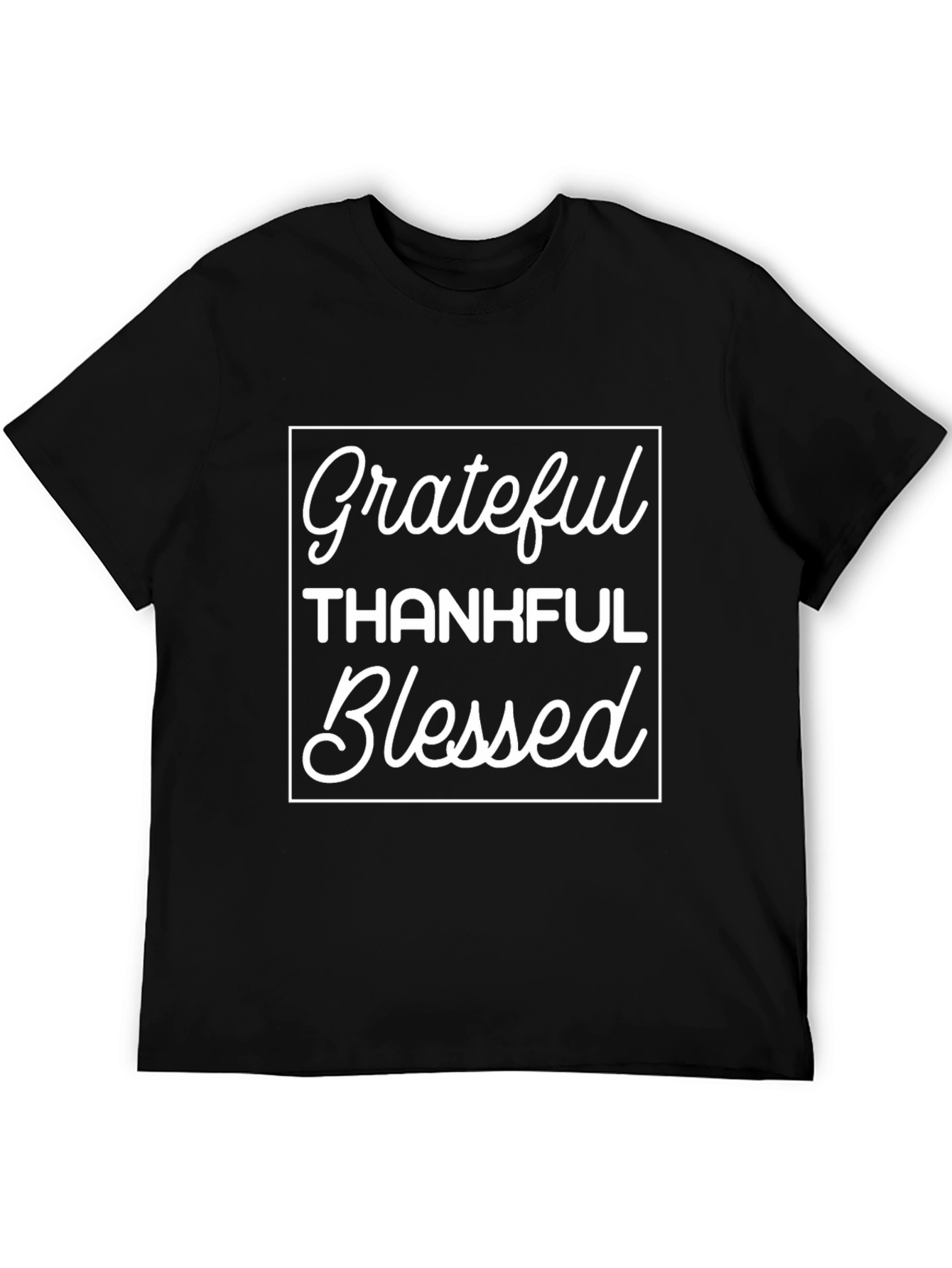 Grateful Thankful Blessed Black T-Shirt