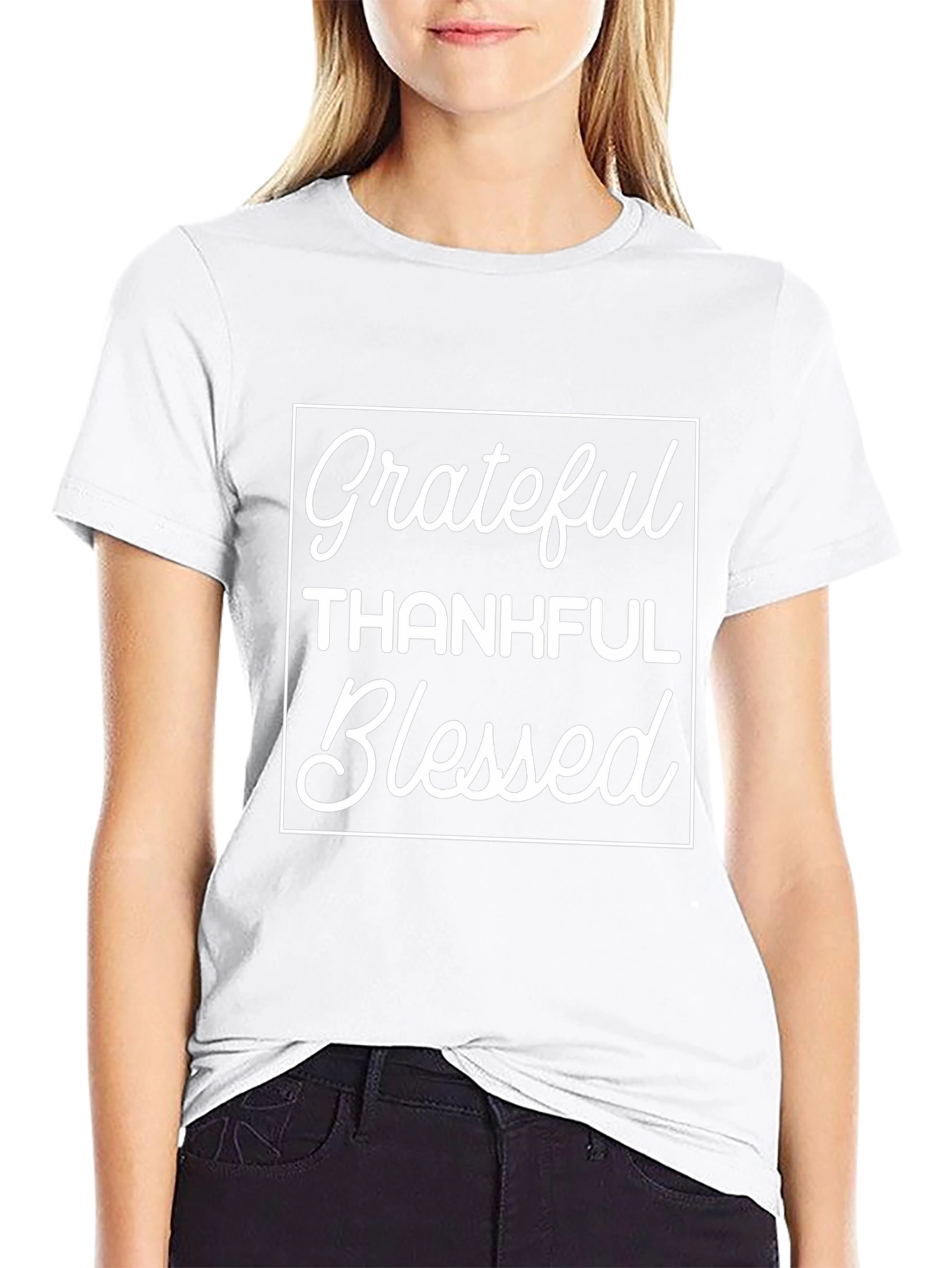 Grateful Thankful Blessed Black T-Shirt