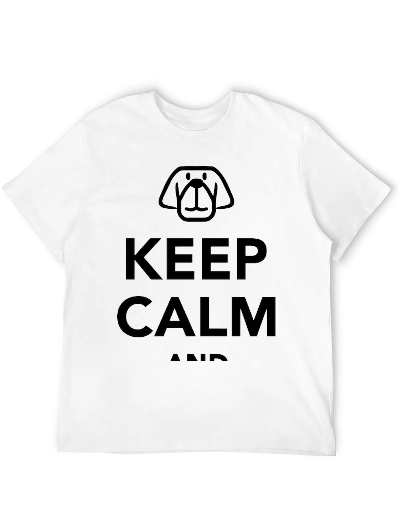 Keep Calm Dog Graphic Black T-Shirt
