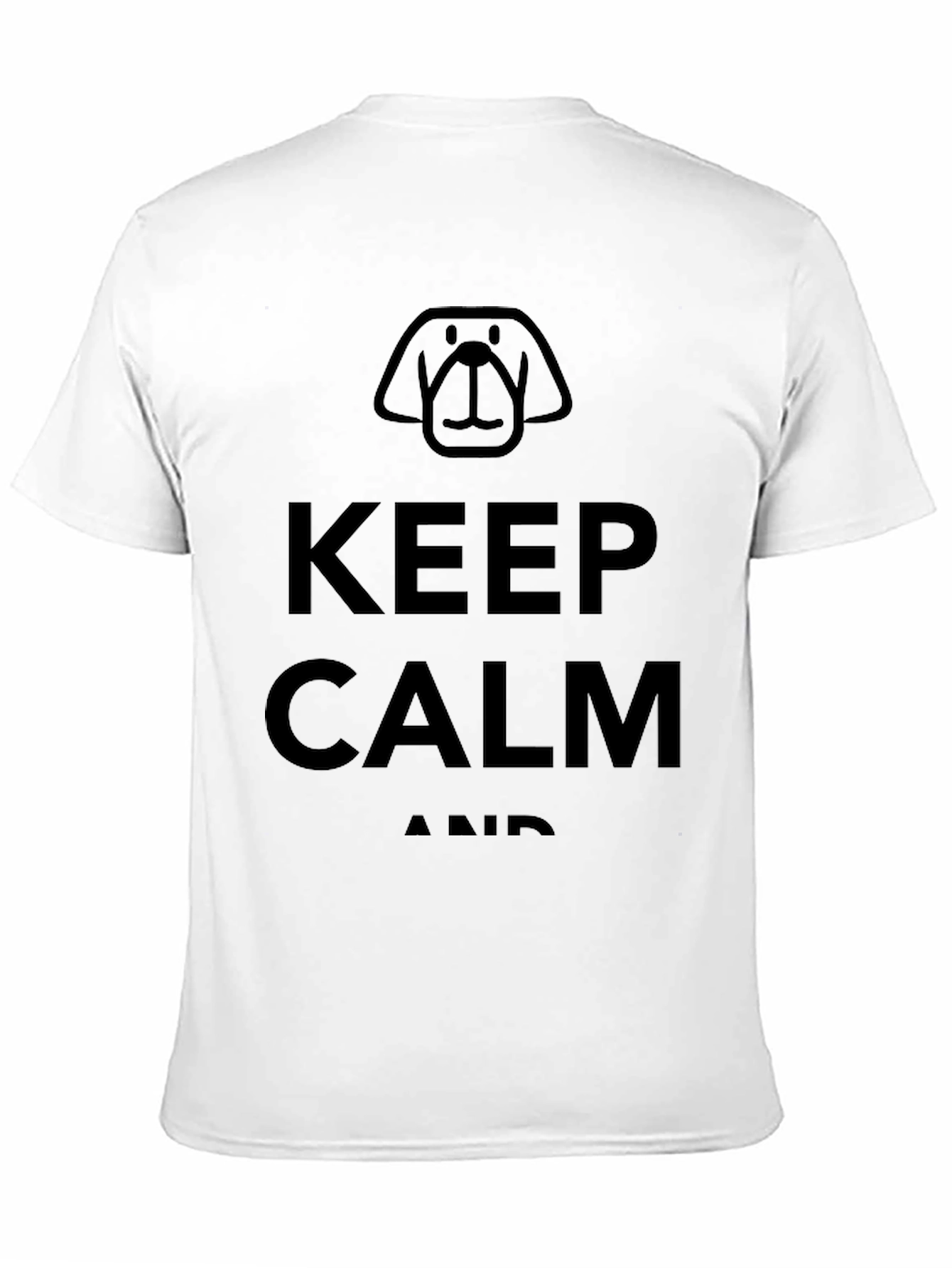 Keep Calm Dog Graphic Black T-Shirt