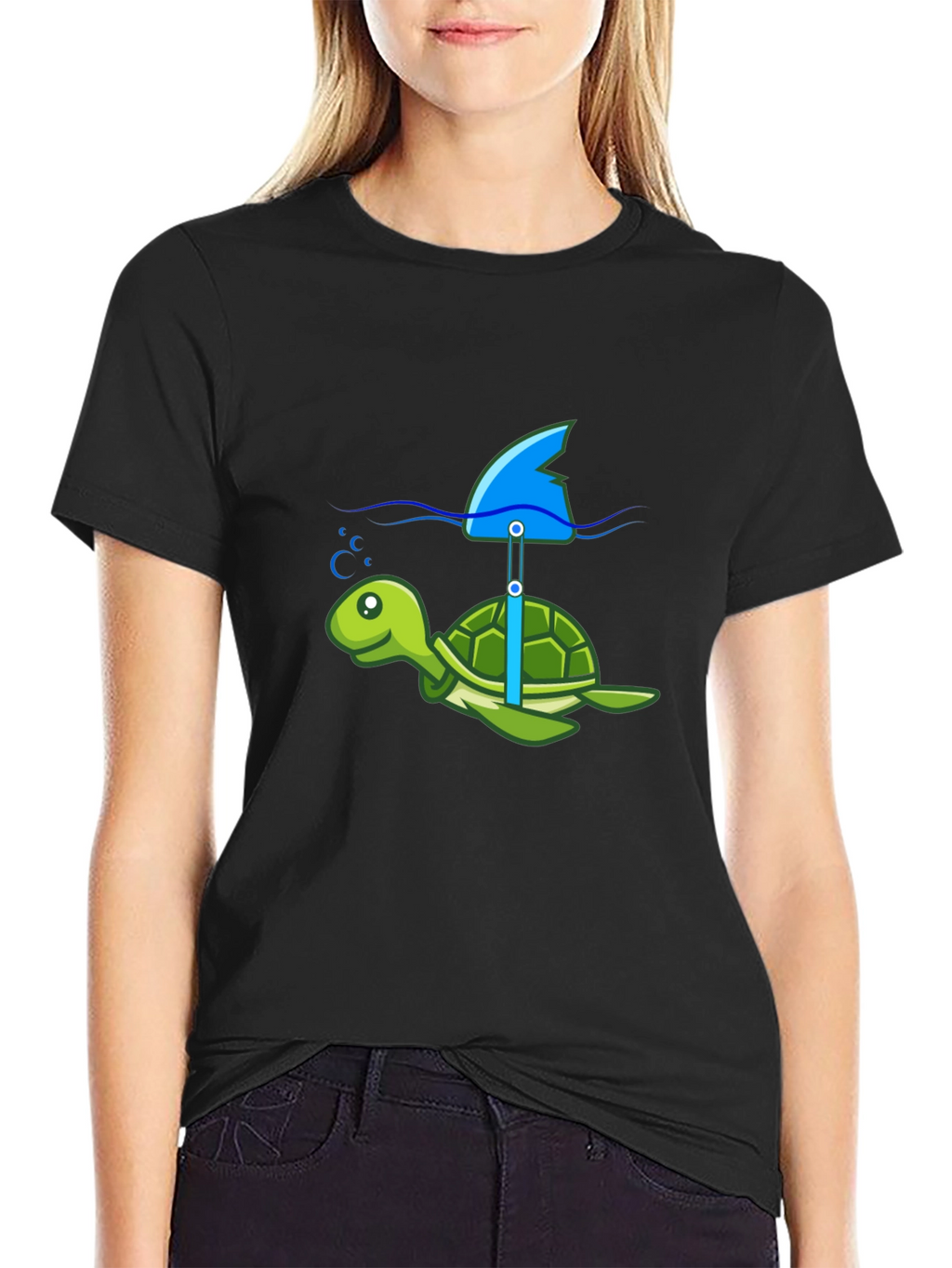 Turtle Shark Fin Funny T-Shirt