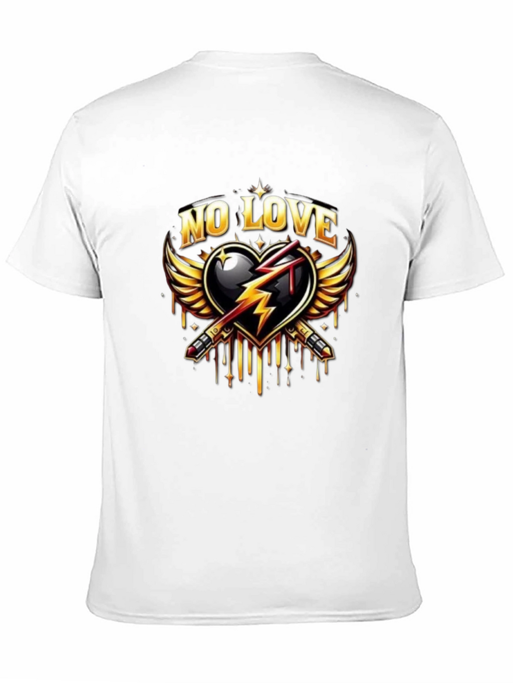No Love Graphic Print Black T-Shirt