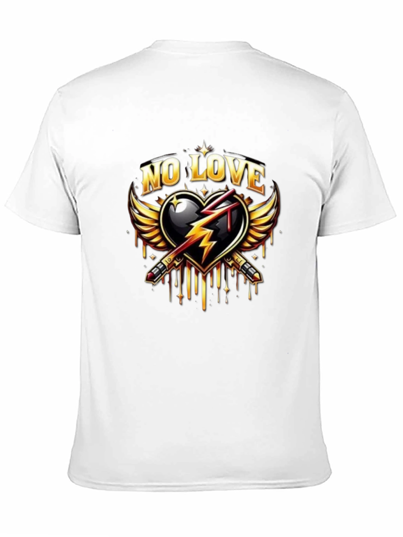 No Love Graphic Print Black T-Shirt