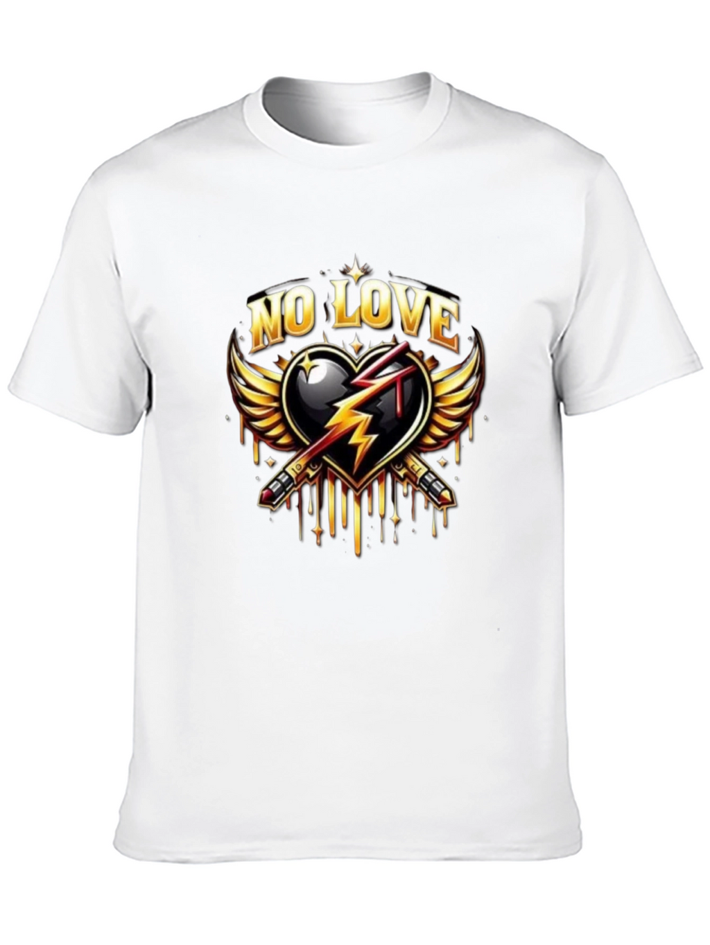 No Love Graphic Print Black T-Shirt