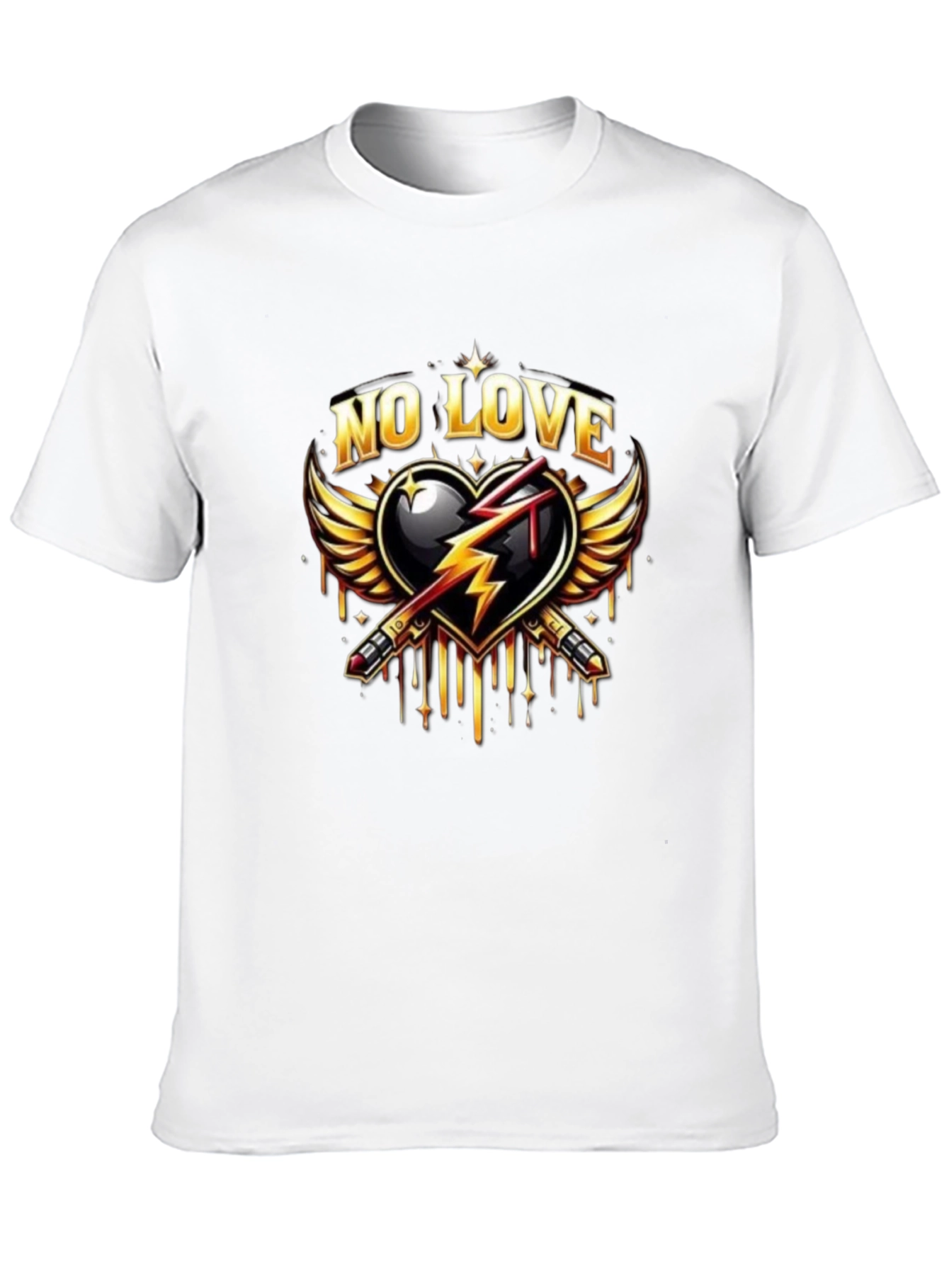 No Love Graphic Print Black T-Shirt