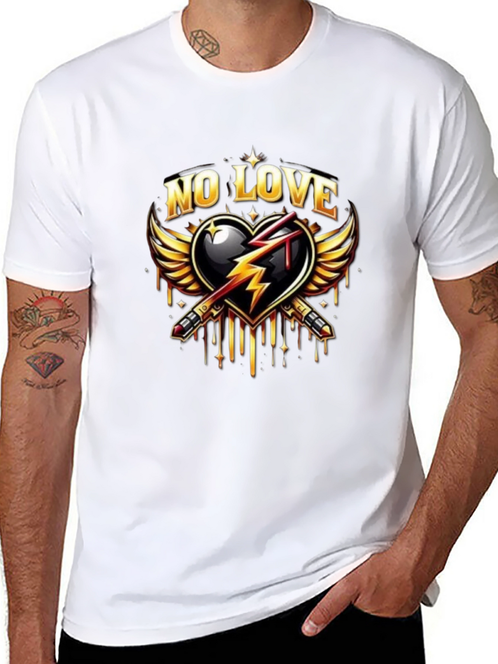 No Love Graphic Print Black T-Shirt