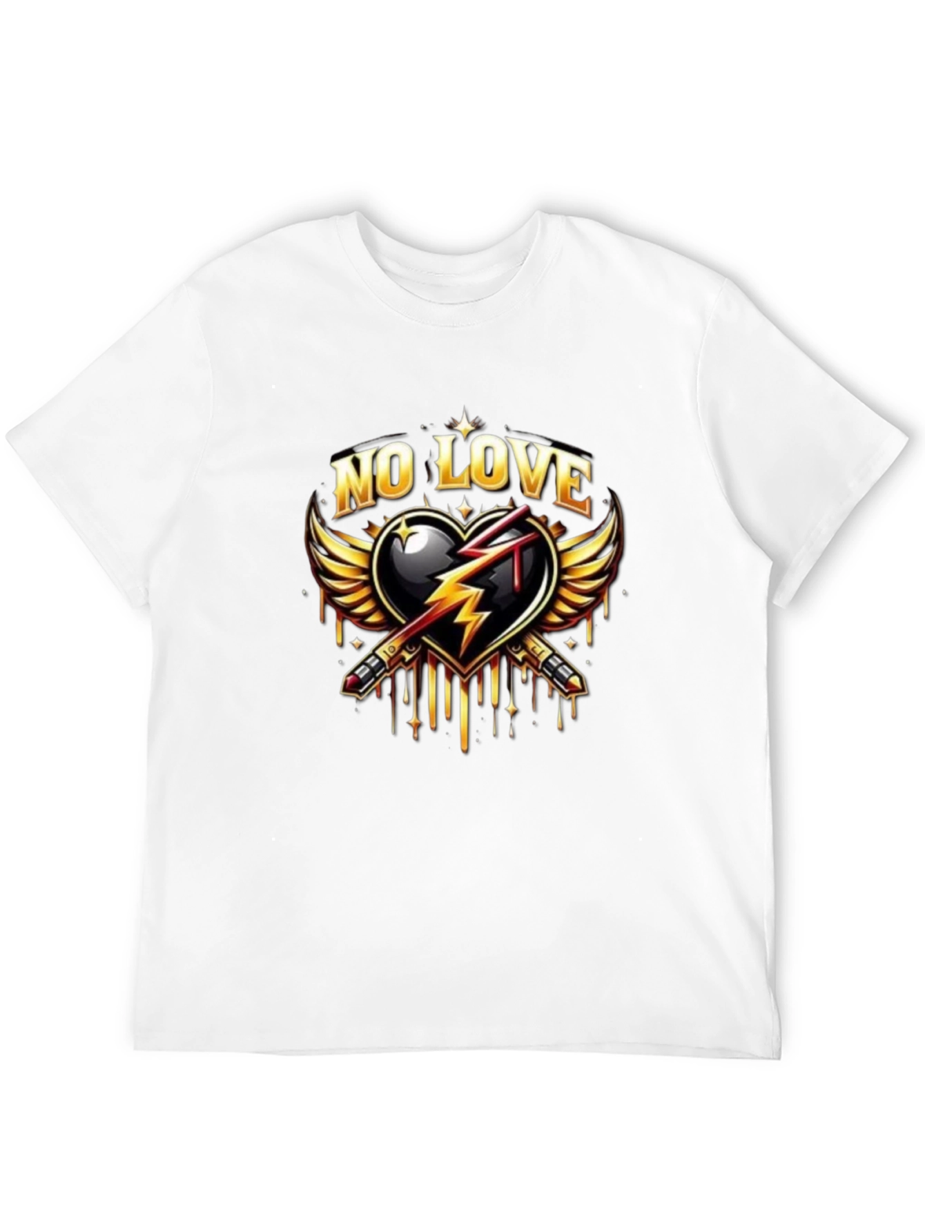 No Love Graphic Print Black T-Shirt