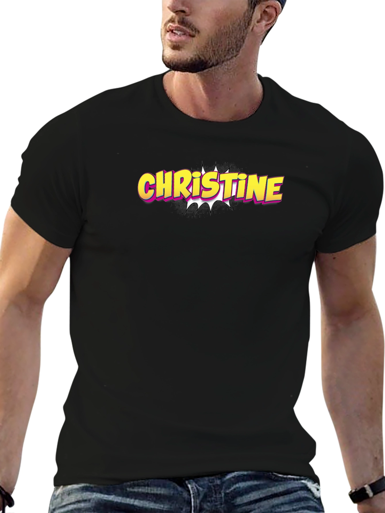 Christine Name Pop Art Style T-Shirt