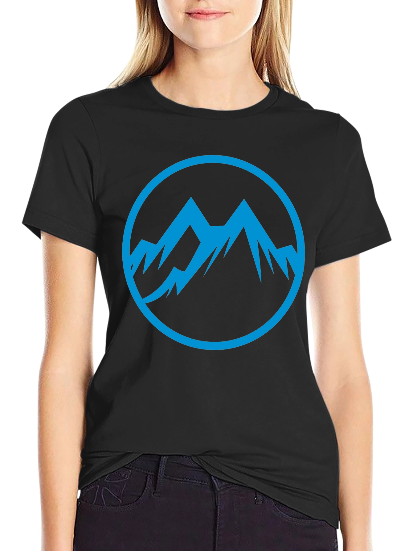 Mountain Peak Graphic Tee - Black