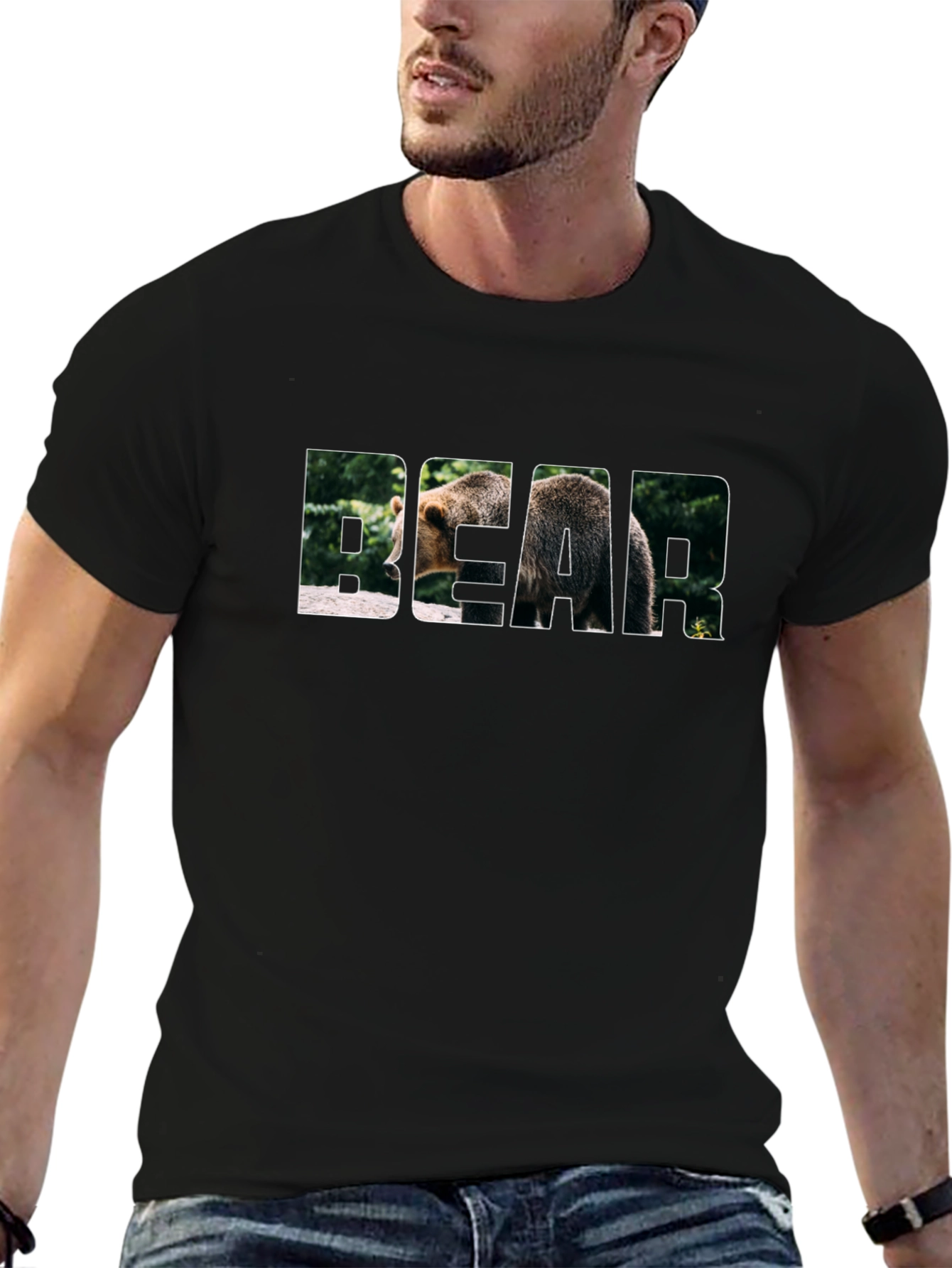Bear Graphic Black T-Shirt