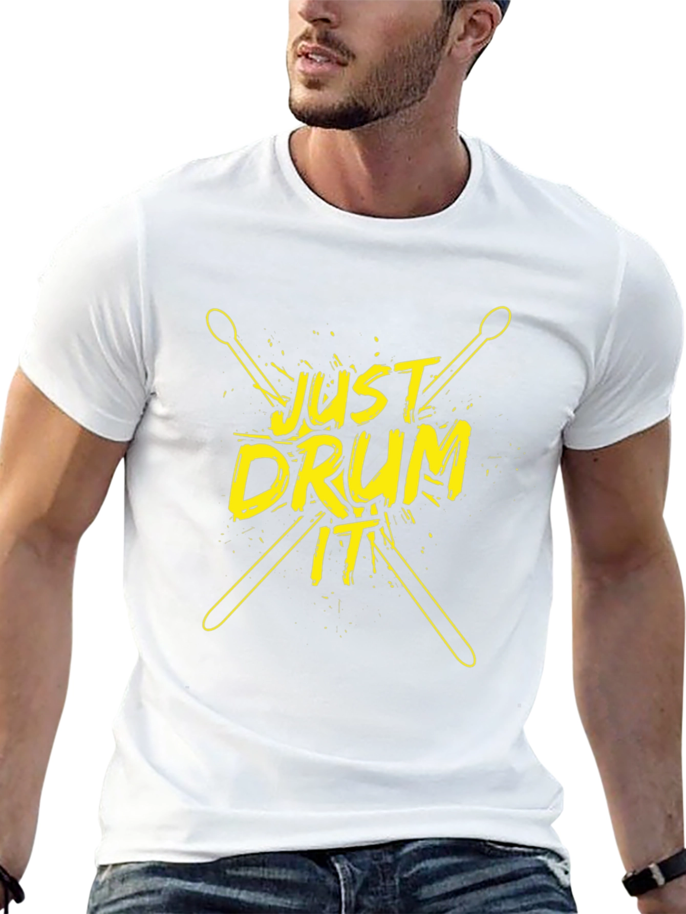 Just Drum It T-Shirt - Black Cotton Tee