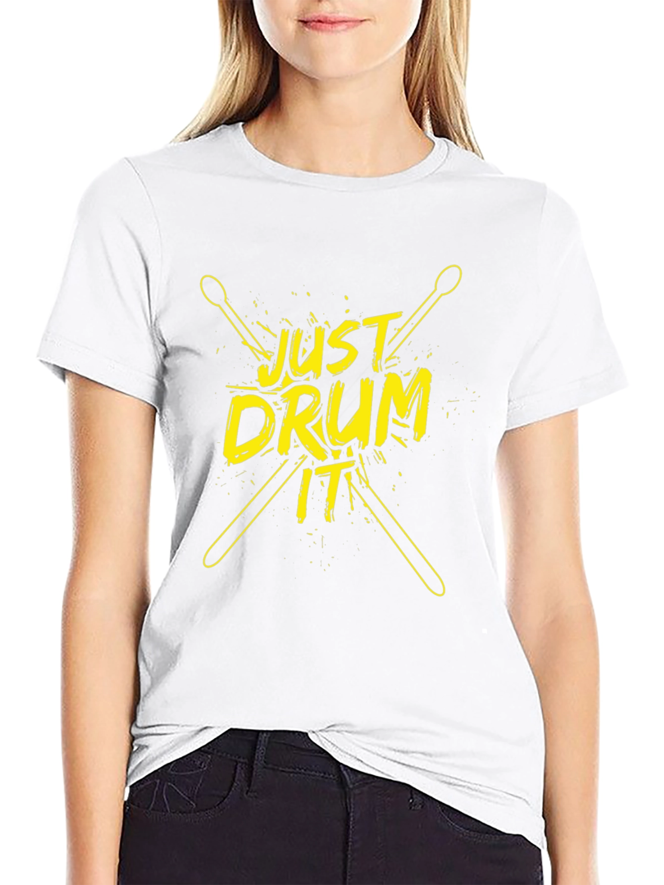 Just Drum It T-Shirt - Black Cotton Tee