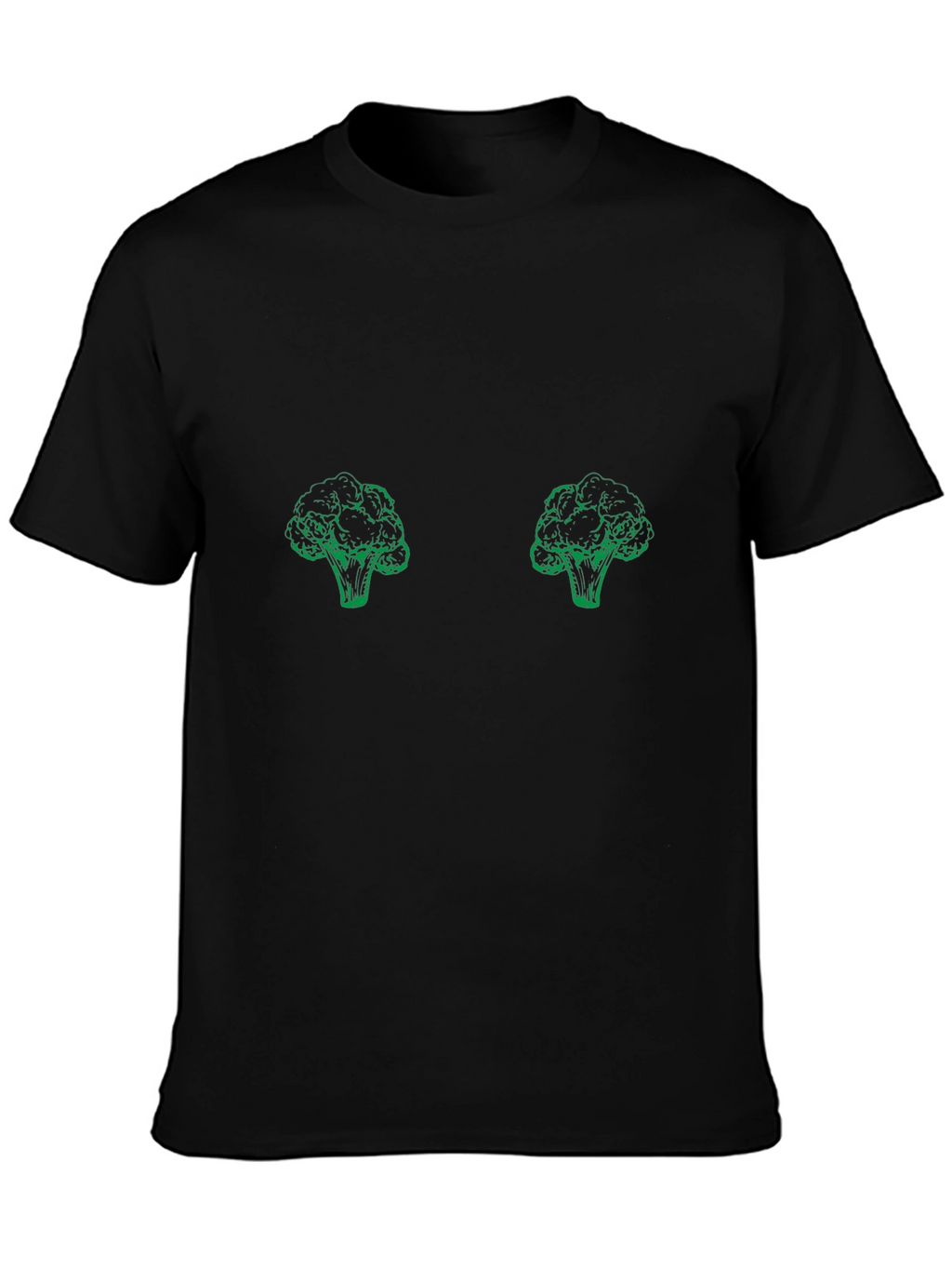 Broccoli Patterned Black T-Shirt