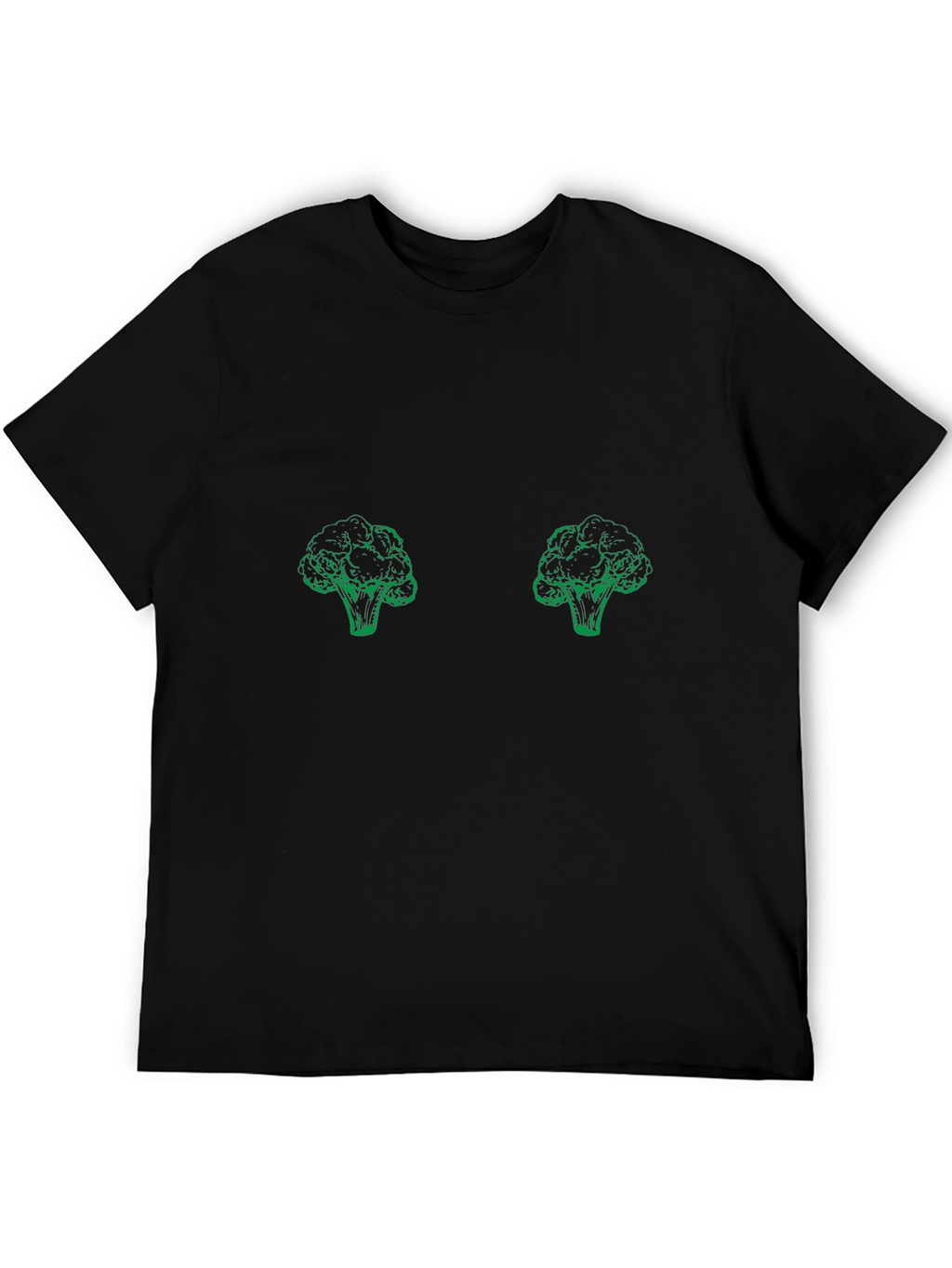Broccoli Patterned Black T-Shirt