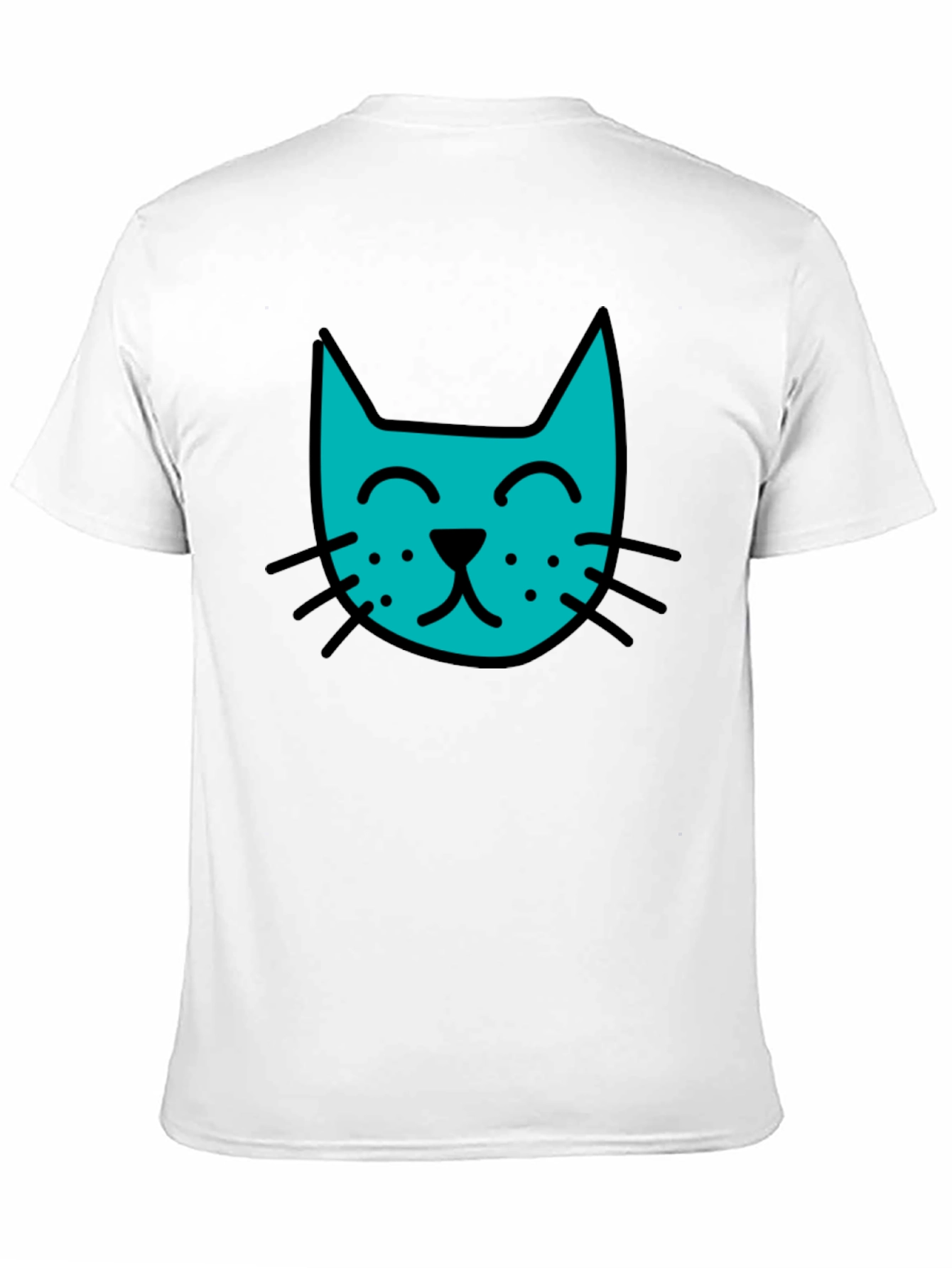 Cool Cat Tee - Black Cotton Blend Casual T-Shirt