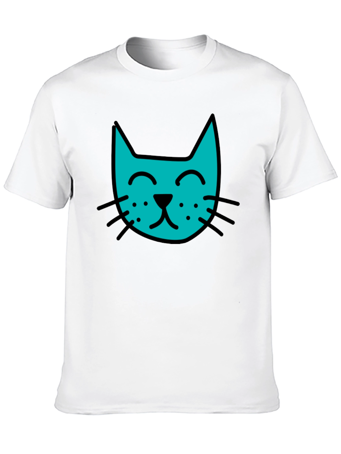 Cool Cat Tee - Black Cotton Blend Casual T-Shirt